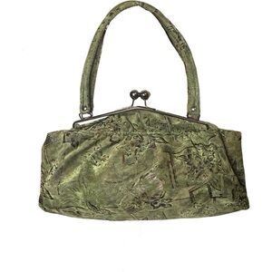 Vintage Inspired Army Green Clutch